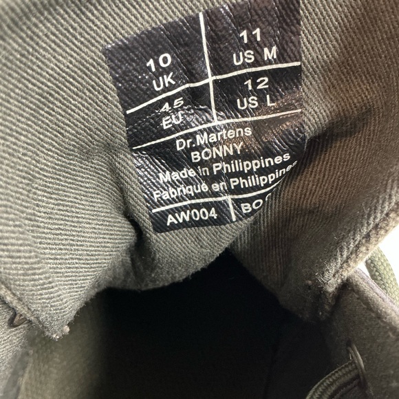 Dr Doc Martens Mens Sz 11 Bonny Green Canvas Lace Up Chukka Combat Boots EUC - Picture 3 of 10